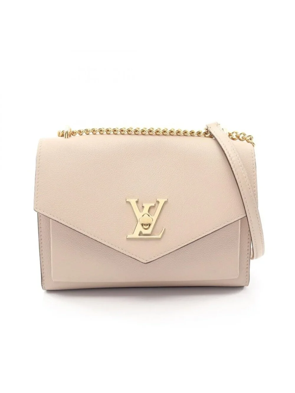 Louis Vuitton Shoulder Bag My Lockme Gray Leather Chain